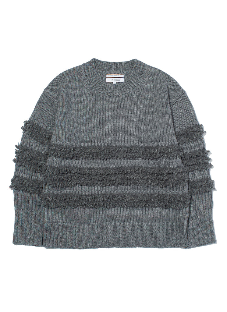 F/CE. "DUAL TEXTURE SHIFTED LINES KNIT" GRAY