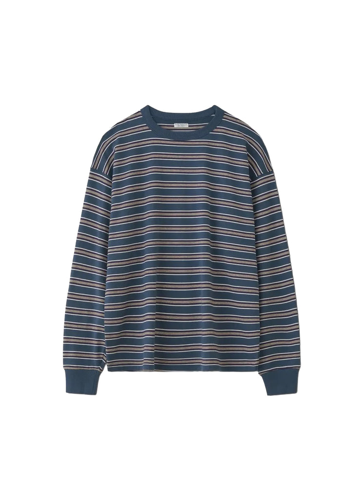 PHIGVEL MAKERS & CO "BORDER STRIPE L/S TOP" CERULEAN X PURPLE