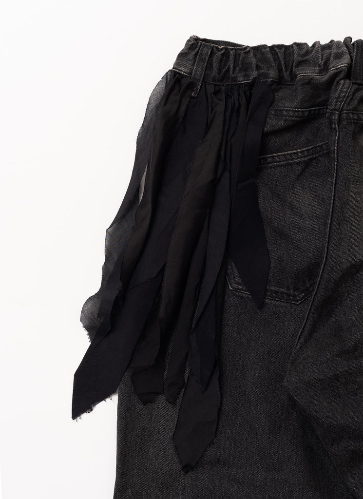 UNDERCOVER "FRINGED WIDE LEG JEANS" BLACK