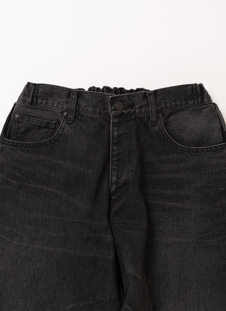 UNDERCOVER "FRINGED WIDE LEG JEANS" BLACK