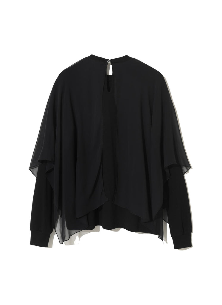 UNDERCOVER "TULLE L/S TOP" BLACK
