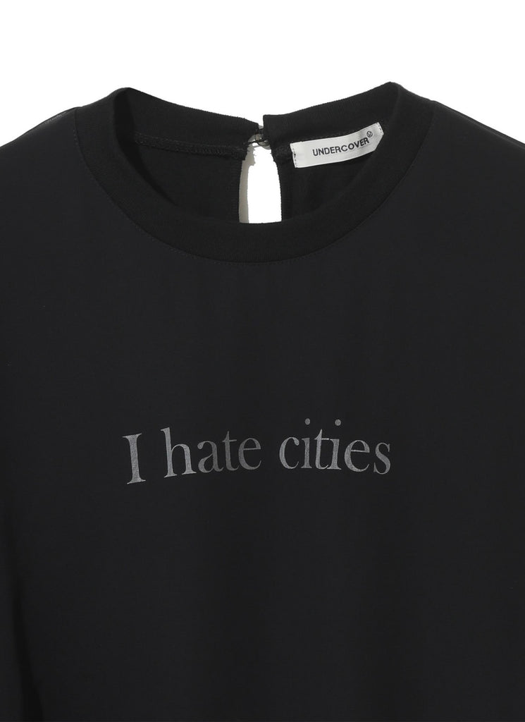 UNDERCOVER "TULLE L/S TOP" BLACK