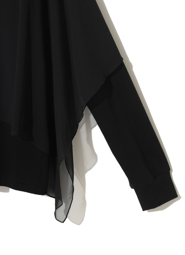 UNDERCOVER "TULLE L/S TOP" BLACK