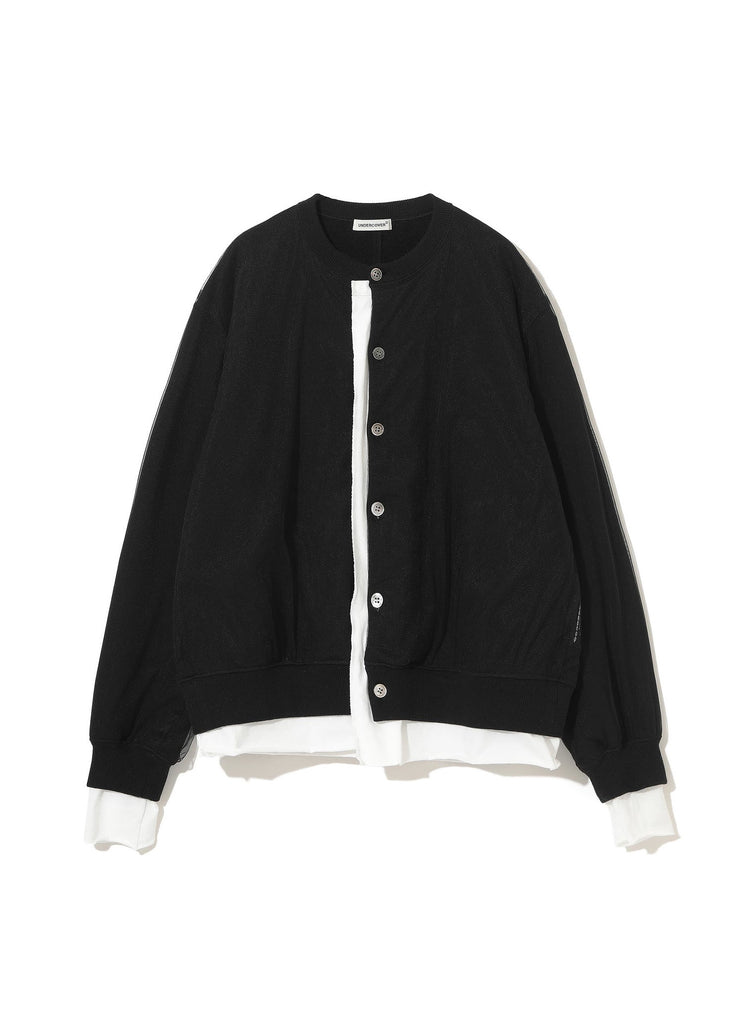 UNDERCOVER "LAYERED NYLON TULLE CARDIGAN" BLACK