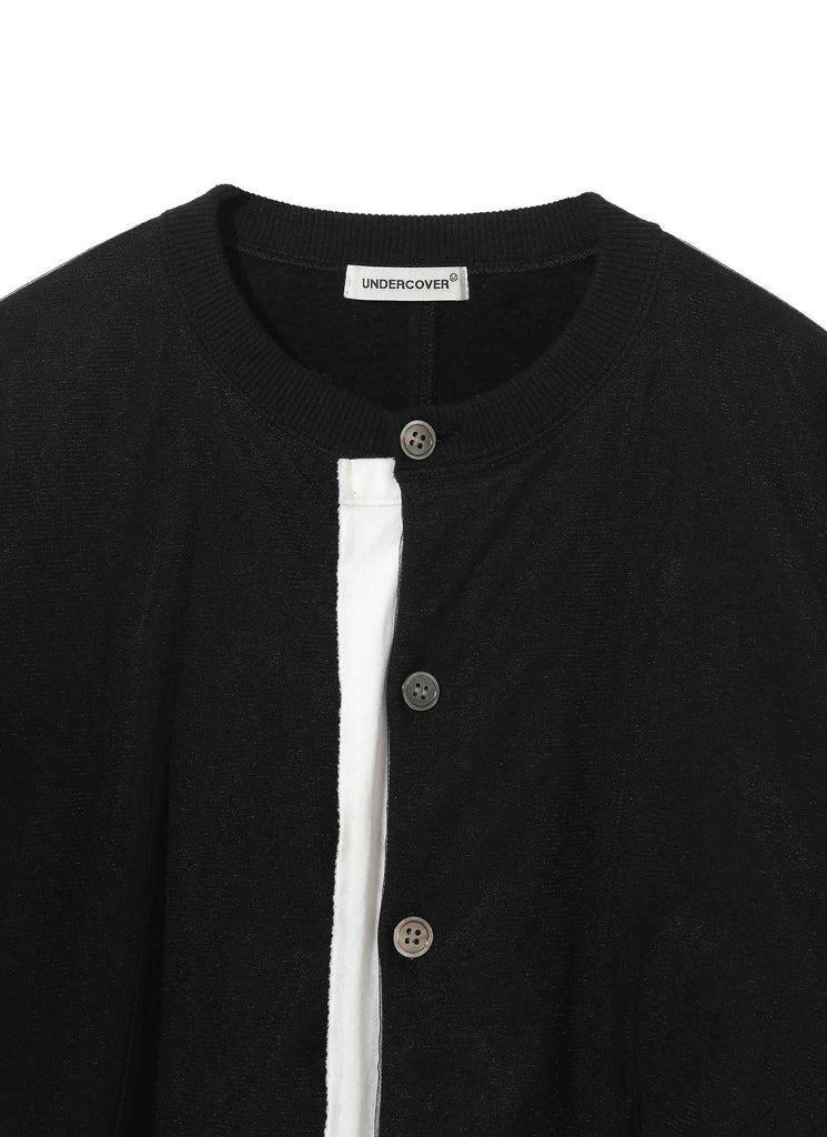 UNDERCOVER "LAYERED NYLON TULLE CARDIGAN" BLACK