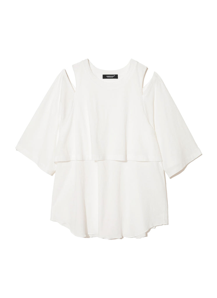 UNDERCOVER "OPEN SHOULDER TOP" WHITE