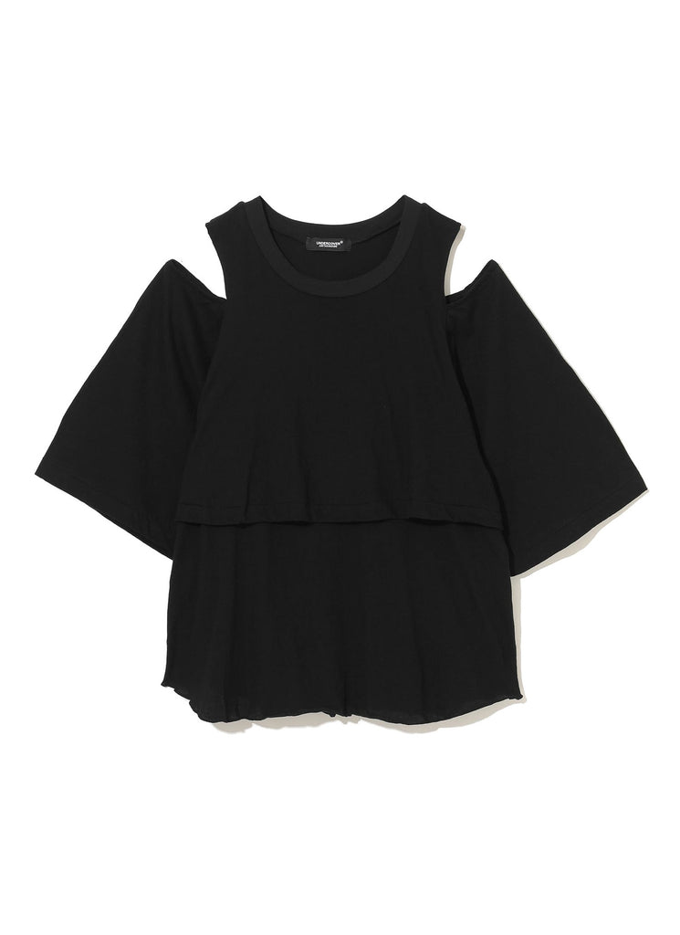UNDERCOVER "OPEN SHOULDER TOP" BLACK