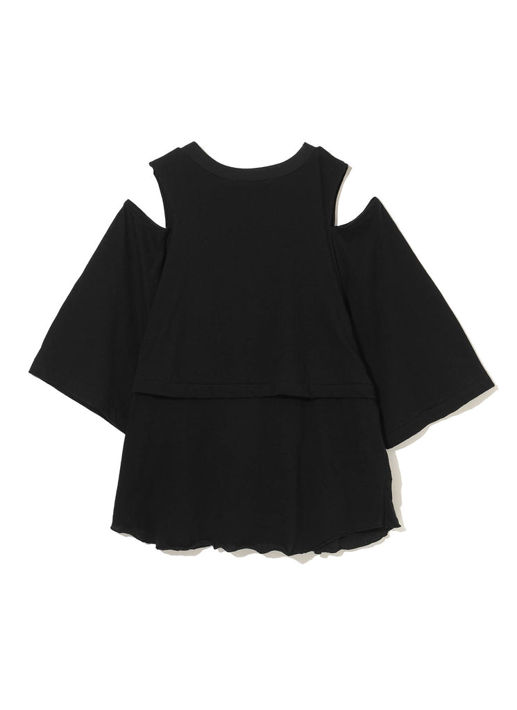 UNDERCOVER "OPEN SHOULDER TOP" BLACK