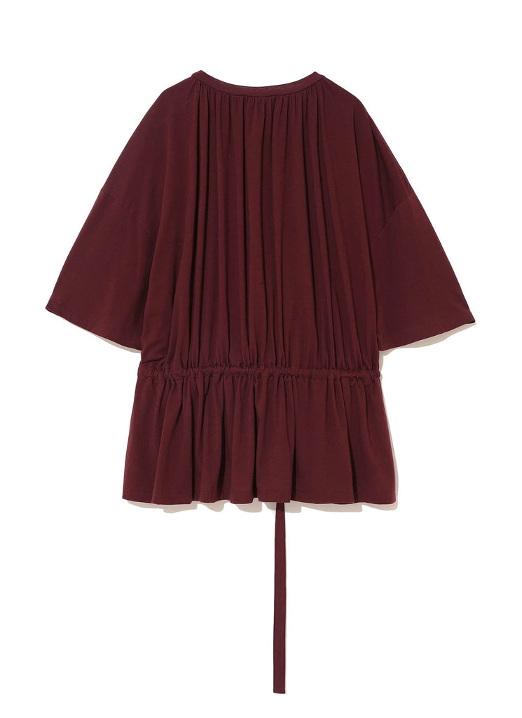 UNDERCOVER "COTTON GATHERED TOP" BORDEAUX