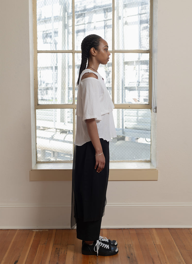 UNDERCOVER "OPEN SHOULDER TOP" WHITE