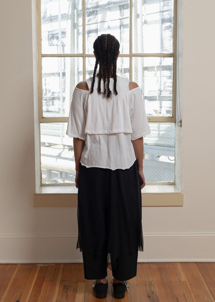 UNDERCOVER "OPEN SHOULDER TOP" WHITE